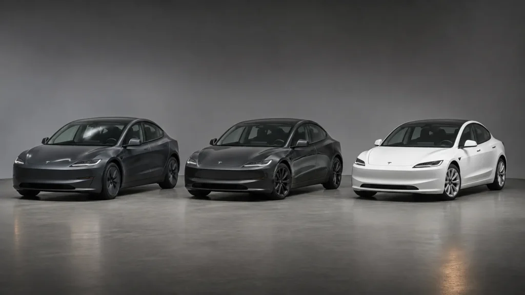 نسخ Tesla Model 3 المختلفة في مقارنة جانبية