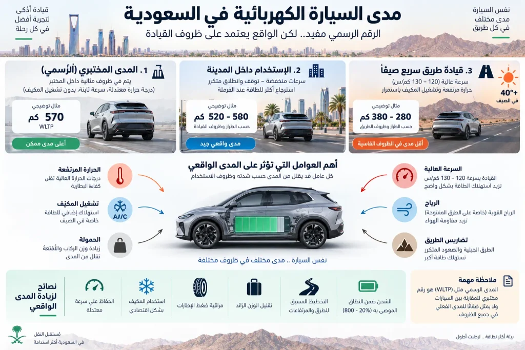 تأثير الحرارة والسرعة والمكيف على مدى السيارة الكهربائية