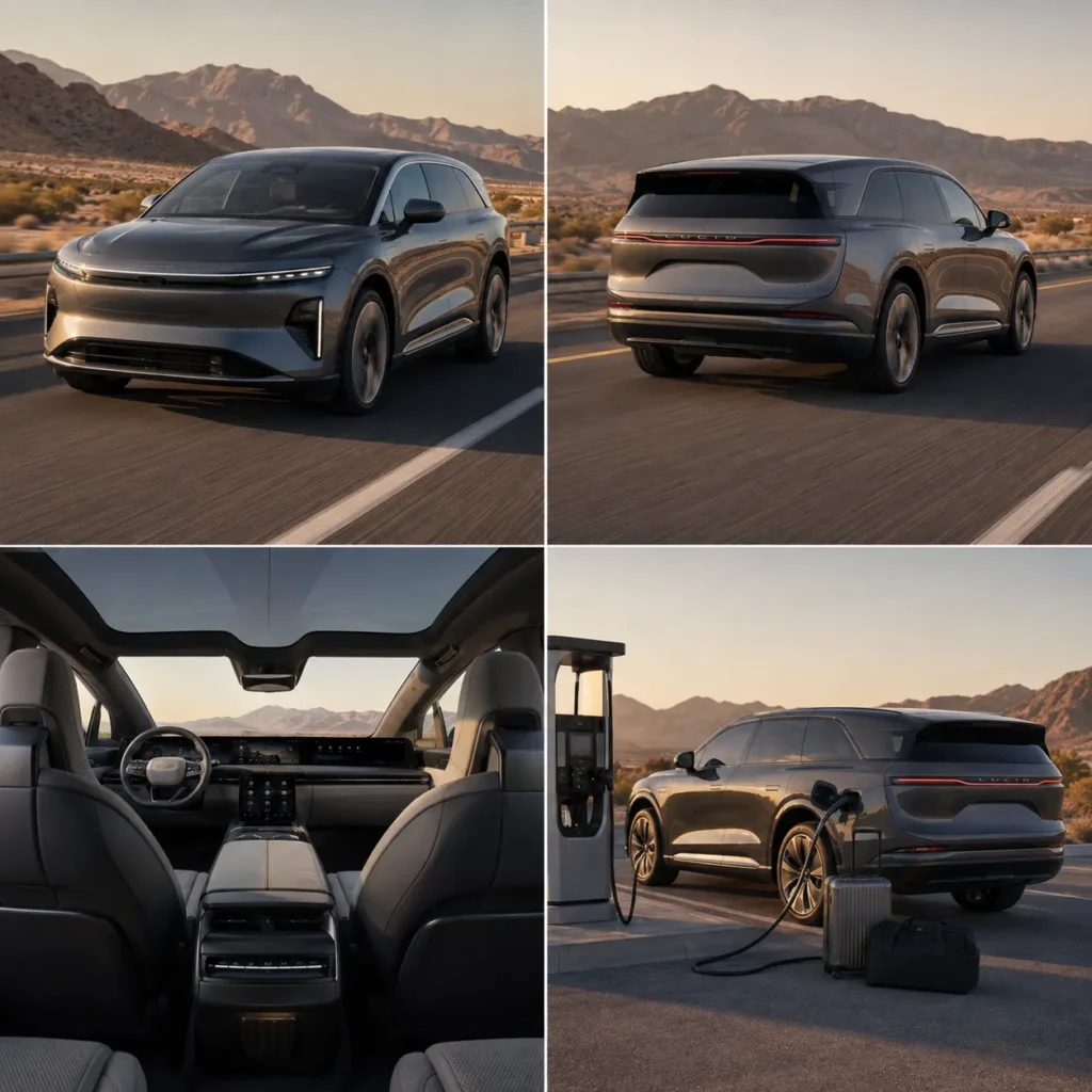 Lucid Gravity Grand Touring من الخارج والمقصورة والشحن السريع
