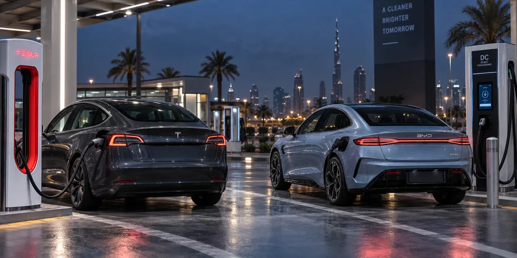 مقارنة شحن Tesla Model 3 وBYD Seal باستخدام محطات الشحن السريع