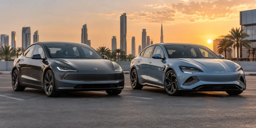 مقارنة بين Tesla Model 3 وBYD Seal من الخارج