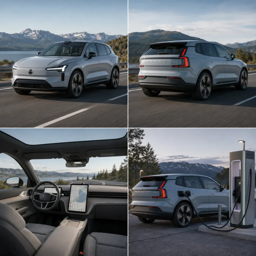 Volvo EX60 من الخارج والمقصورة ومحطة الشحن السريع