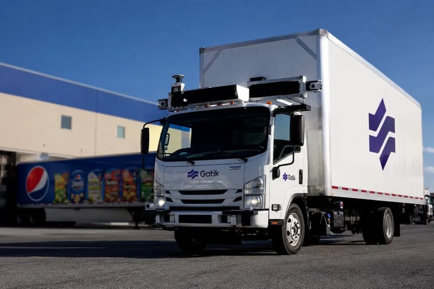 شاحنة ذاتية القيادة تنقل منتجات PepsiCo ضمن عمليات التوزيع والخدمات اللوجستية في الولايات المتحدة