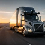 شاحنة مزودة بمنصة Aurora Driver 2 للقيادة الذاتية تسير على طريق سريع خلال اختبار تقنيات النقل الذكي.