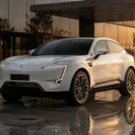 سيارة Avatr 11 الجديدة بتصميم SUV كوبيه كهربائي فاخر على طريق حضري حديث