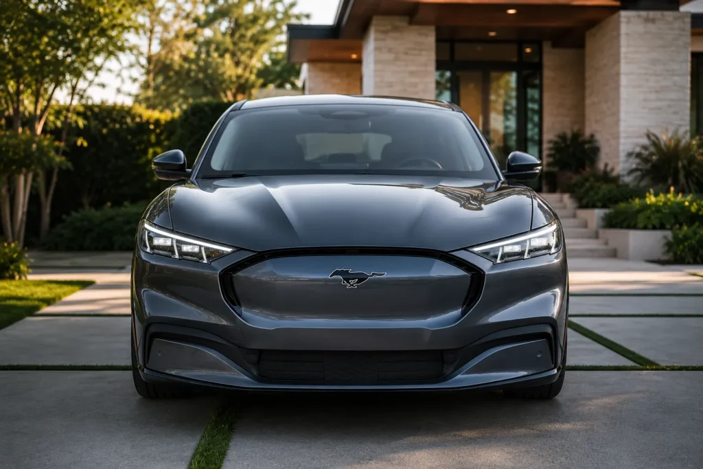الواجهة الأمامية لسيارة Ford Mustang Mach-E موديل 2026 بتصميمها الحديث