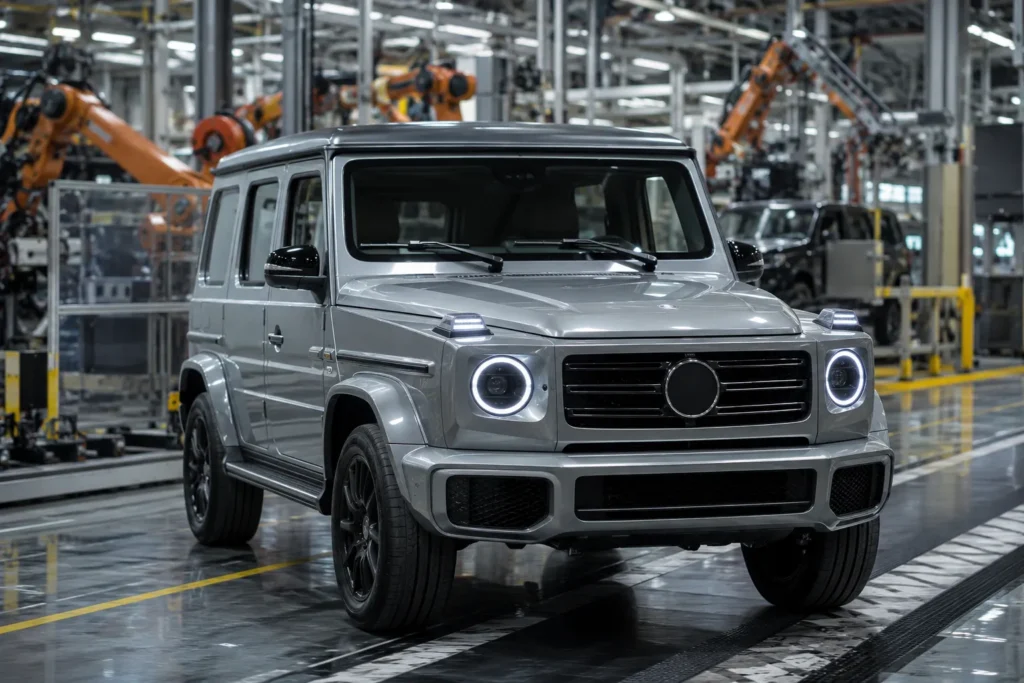 تصور لسيارة مرسيدس G-Class الصغيرة داخل منشأة الإنتاج في المجر