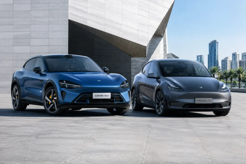 مقارنة بين شاومي YU7 Max وتسلا Model Y من حيث التصميم والحجم وفئة SUV الكهربائية