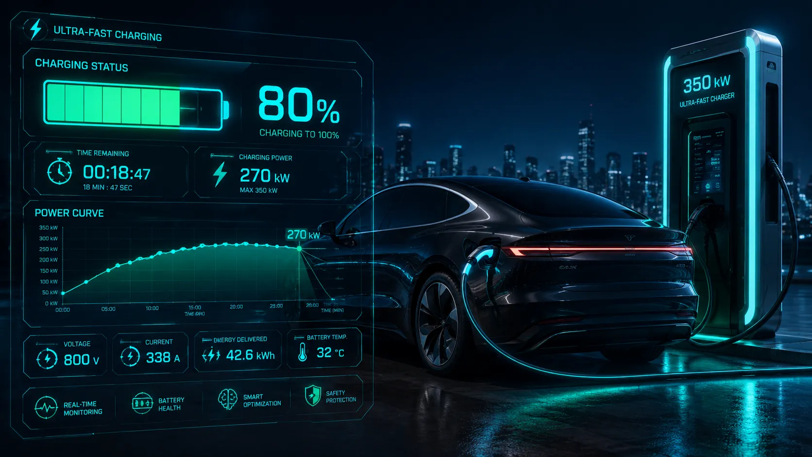 حاسبة زمن وتكلفة شحن السيارات الكهربائية أمبلي EV