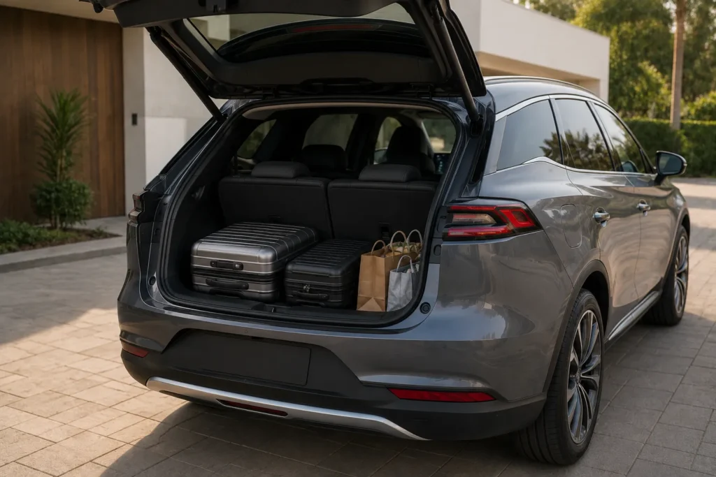 صندوق أمتعة BYD Tang EV مع استخدام الصف الثالث من المقاعد
