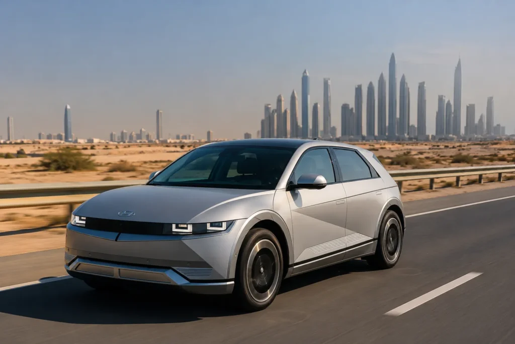 Hyundai IONIQ 5 على طريق سريع في الخليج