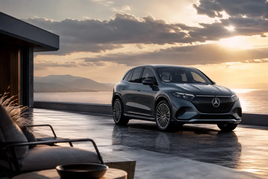 سيارة Mercedes EQS SUV الكهربائية الفاخرة مع تصميم انسيابي وتقنيات متطورة للأداء