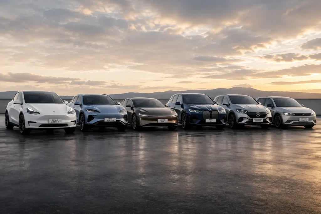 مقارنة بين Tesla وأبرز السيارات الكهربائية المنافسة في السوق