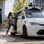 سيارة Waymo Ojai ذاتية القيادة تنقل الركاب في شارع حضري