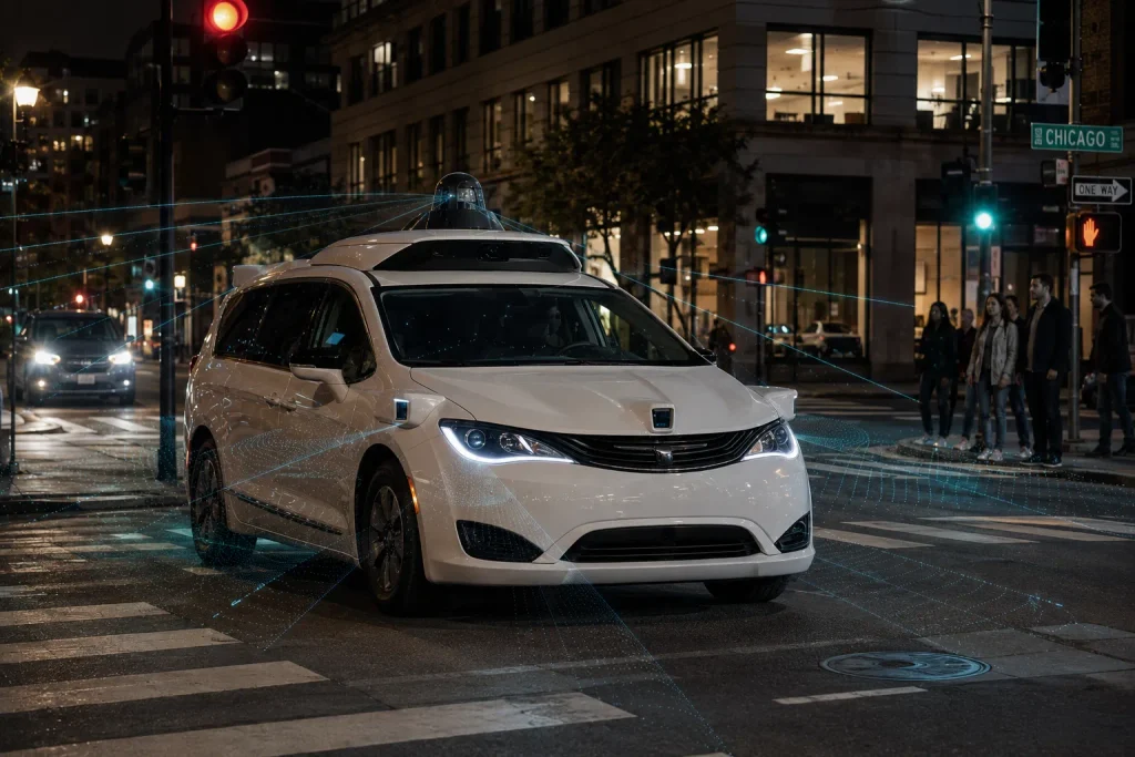 مستشعرات الكاميرات وLiDAR والرادار في سيارة Waymo Ojai