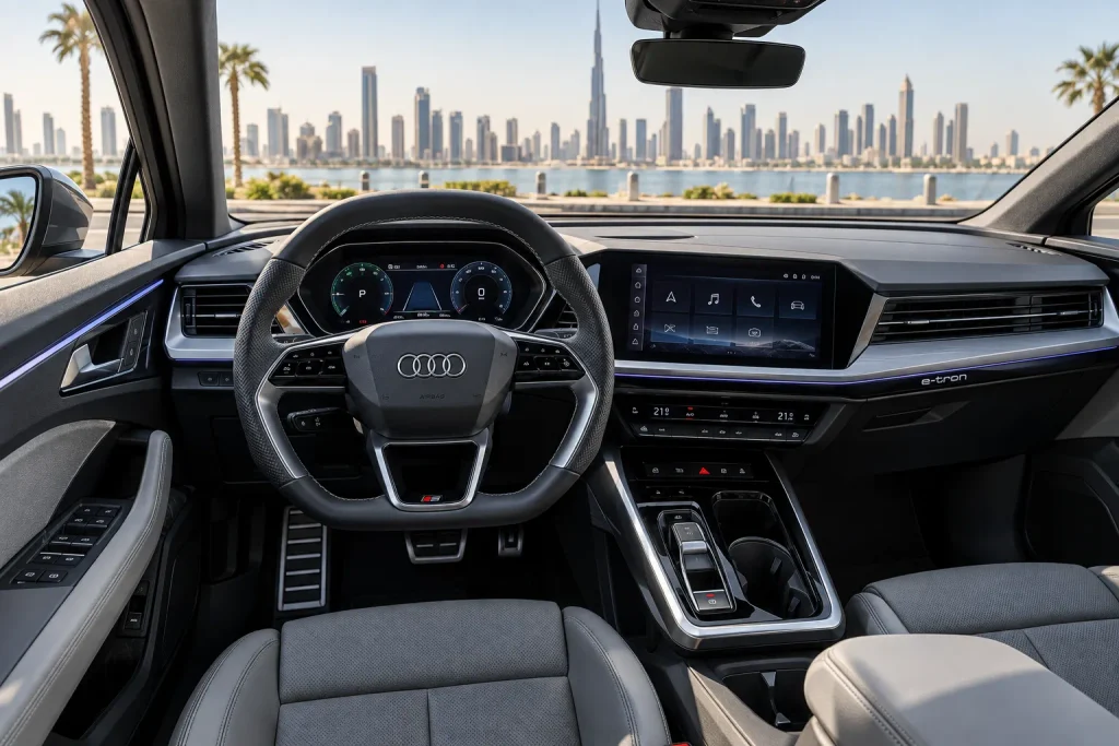 المقصورة الرقمية في Audi Q4 e-tron مع الشاشات الحديثة