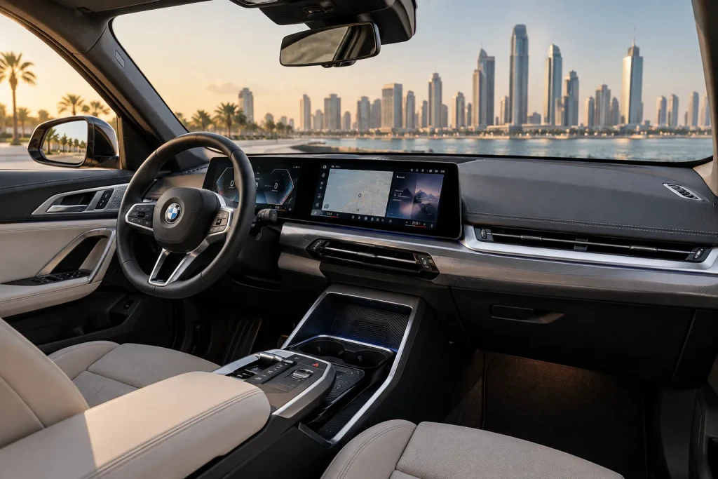 مقصورة BMW iX1 مع شاشة BMW Curved Display والتقنيات الرقمية
