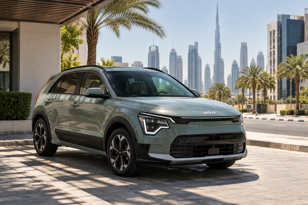 Kia Niro EV في أجواء خليجية حارة مع التركيز على تأثير الحرارة والتكييف