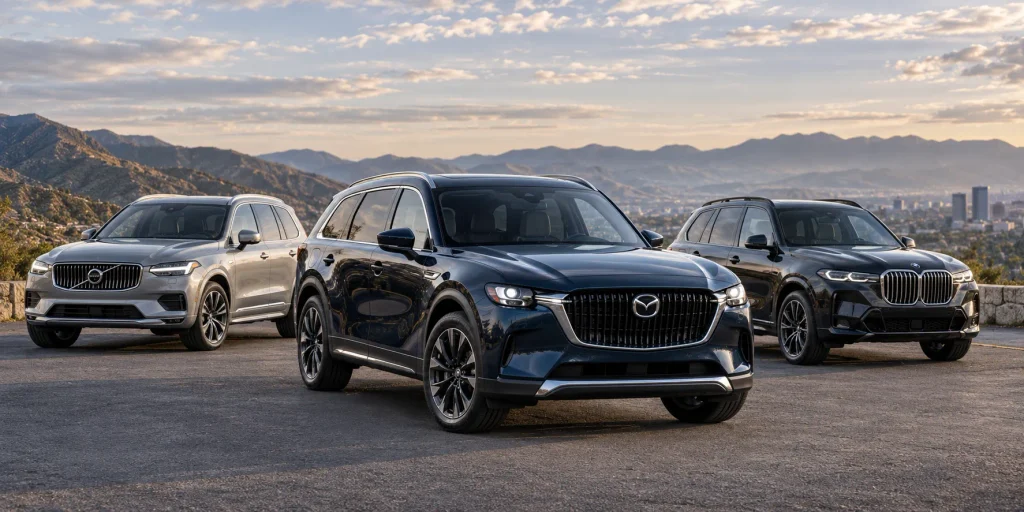 مازدا CX-90 PHEV في مقارنة بصرية مع سيارات SUV هجينة قابلة للشحن منافسة