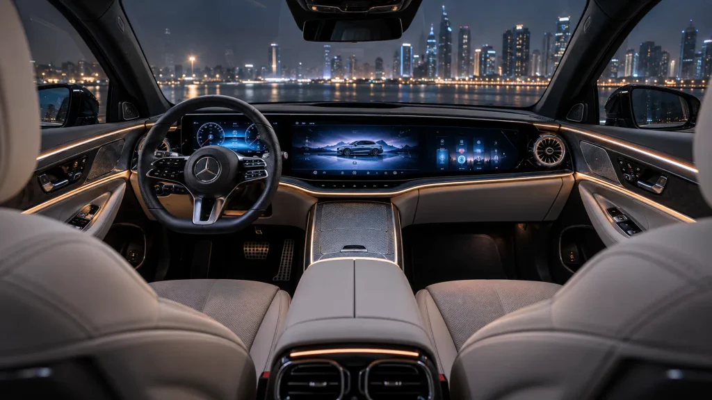 مقصورة مرسيدس GLC 400 الكهربائية مع شاشة Hyperscreen