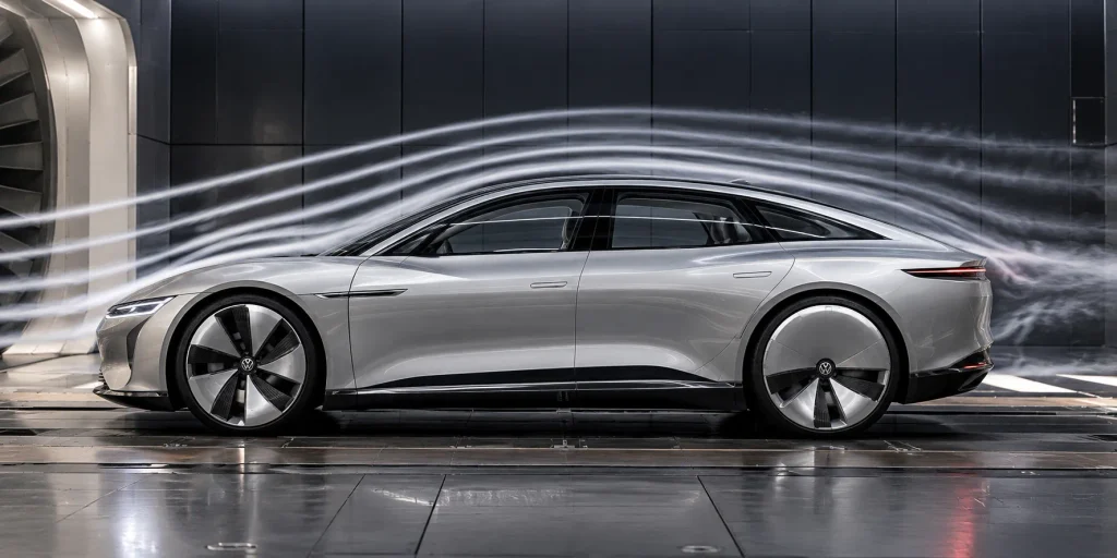 Volkswagen Mission Efficiency داخل نفق هوائي لإظهار التصميم الديناميكي ومعامل السحب المنخفض