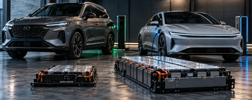 مقارنة بين بطارية سيارة PHEV وبطارية سيارة كهربائية EV من حيث الحجم والسعة