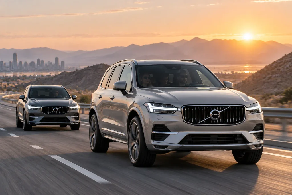فولفو XC60 وXC90 الهجينتان في رحلة طويلة على الطريق السريع