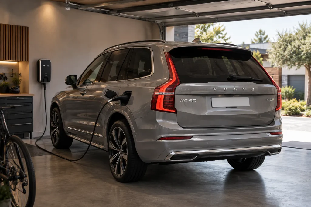 فولفو XC90 الهجينة القابلة للشحن أثناء الشحن المنزلي