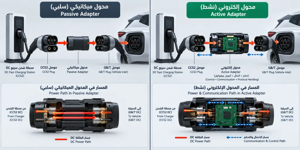 محول شحن AC بين GB/T وType 2 لسيارة كهربائية صينية