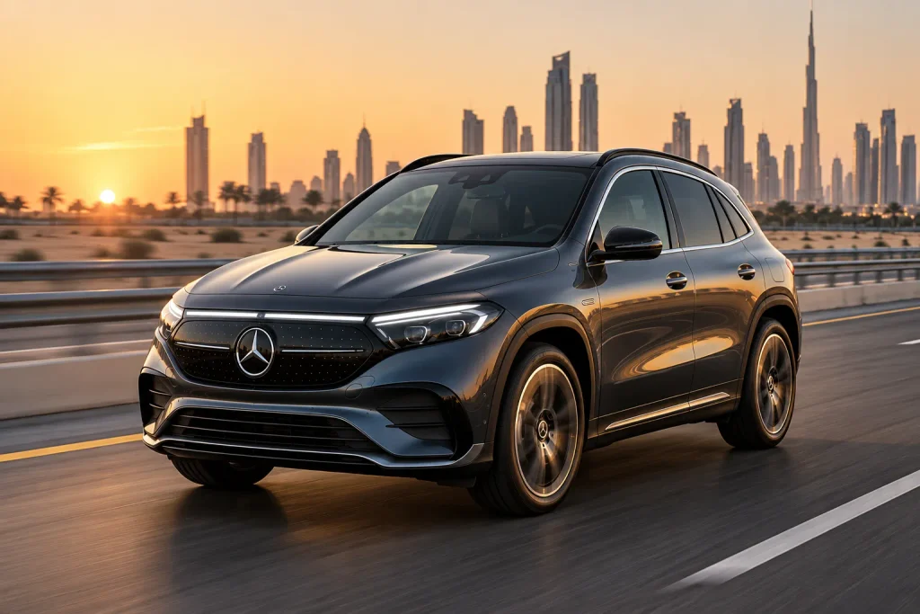 مرسيدس EQA 350 4MATIC أثناء القيادة على طريق سريع